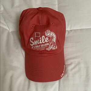 Life Is Good Red Golf Hat